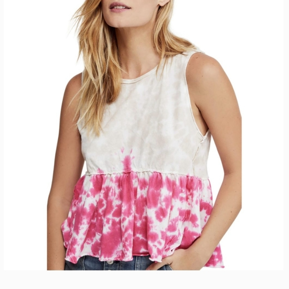 Free People Anytime Tie Dye Cotton Tank Top - Picture 3 of 10